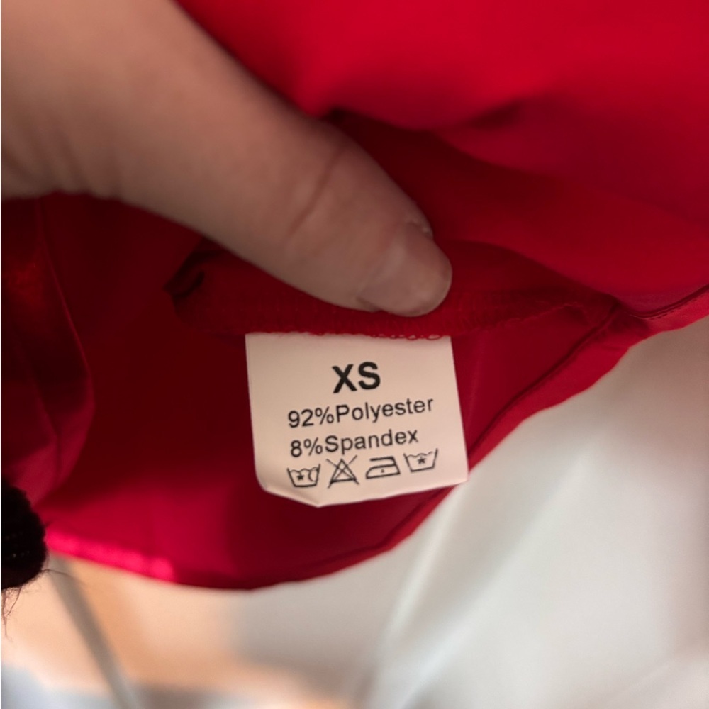 Red Satin One Shoulder Camisole XS Tie Strap Dressy Top - Picture 3 of 3